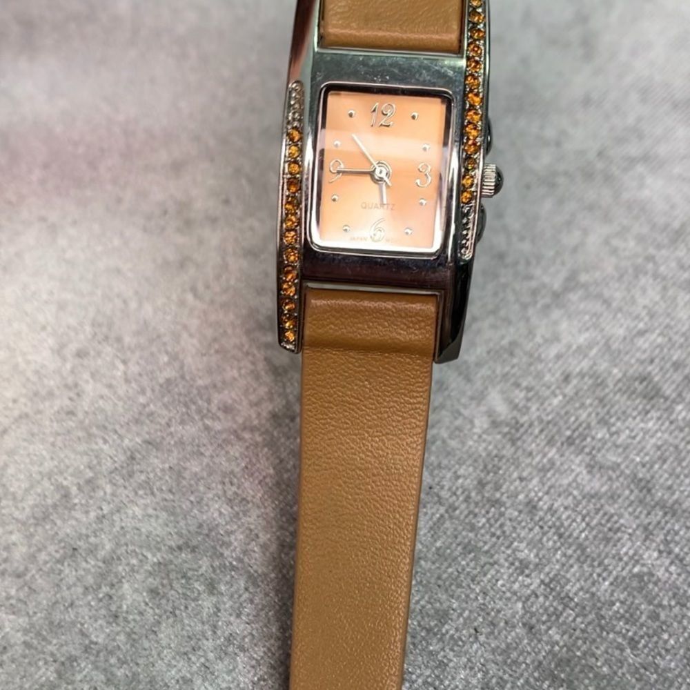 Quartz Camel Coloured Rectangular Crystal Rhinest… - image 6